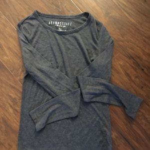 Very soft, long sleeved, grey Aeropostale tee.